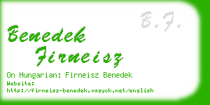 benedek firneisz business card
